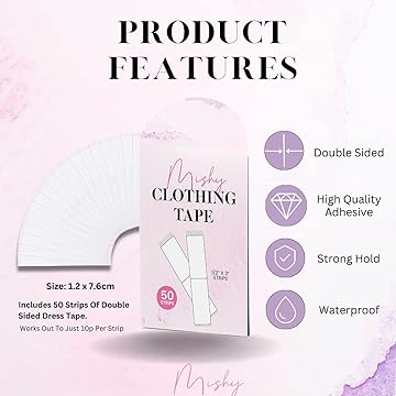 mishy clothing tape with information about the brand